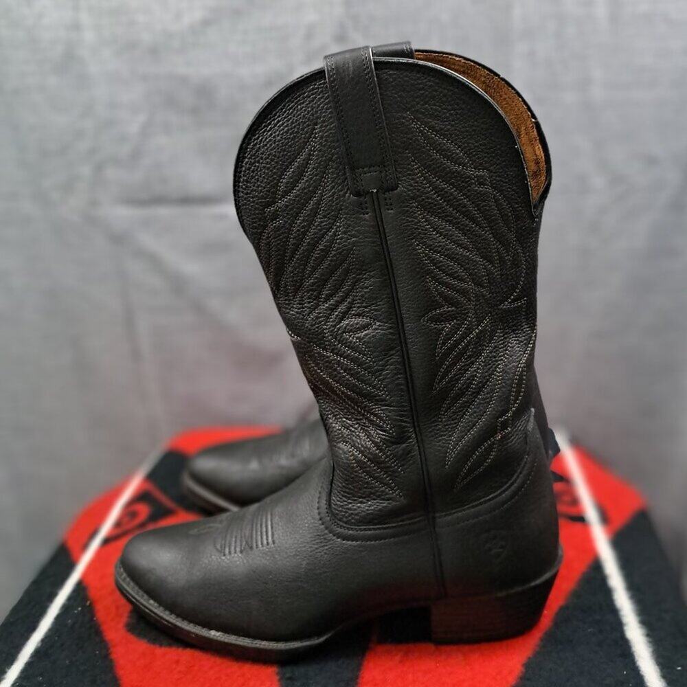 %Size 10D Ariat Men Cowboy Uptown Ultra Western Boots Black Carbon / D4
